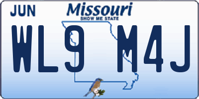 MO license plate WL9M4J