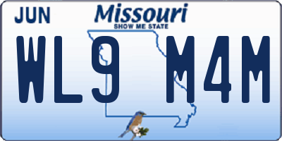 MO license plate WL9M4M