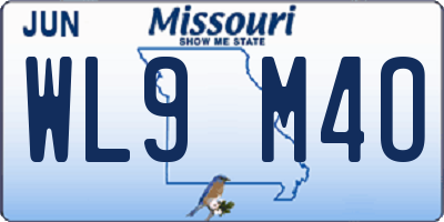 MO license plate WL9M4O