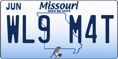 MO license plate WL9M4T