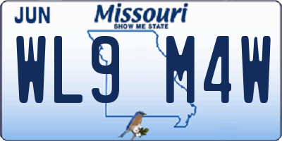 MO license plate WL9M4W