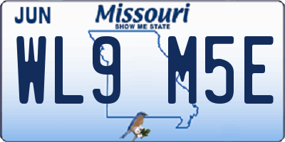MO license plate WL9M5E