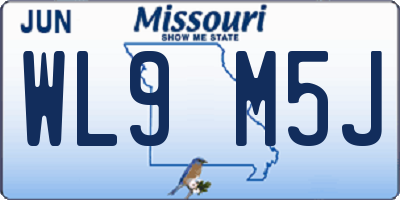 MO license plate WL9M5J