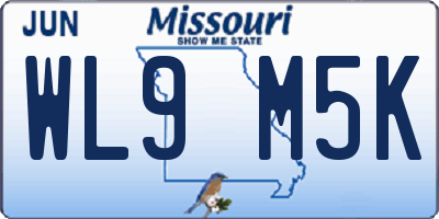 MO license plate WL9M5K