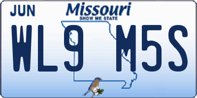 MO license plate WL9M5S