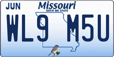 MO license plate WL9M5U