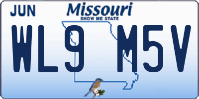 MO license plate WL9M5V