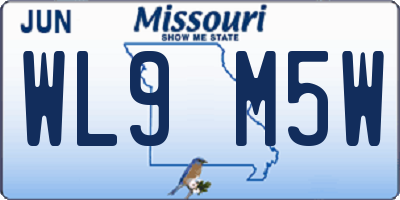 MO license plate WL9M5W