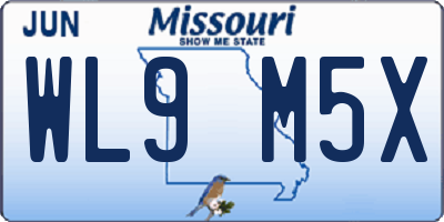 MO license plate WL9M5X