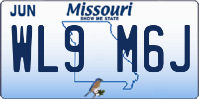 MO license plate WL9M6J