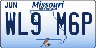MO license plate WL9M6P
