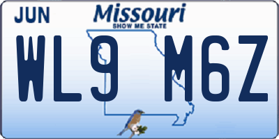 MO license plate WL9M6Z