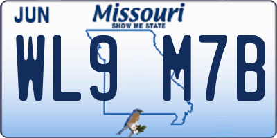 MO license plate WL9M7B