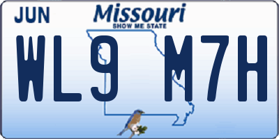 MO license plate WL9M7H