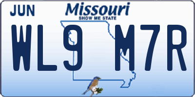 MO license plate WL9M7R