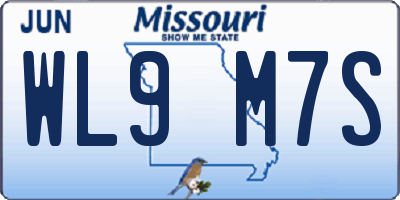 MO license plate WL9M7S