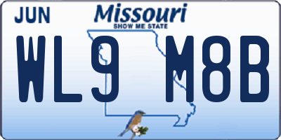 MO license plate WL9M8B