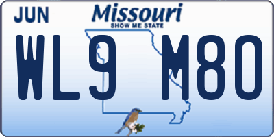 MO license plate WL9M8O