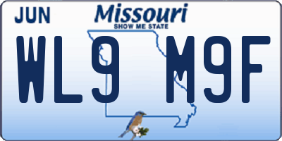MO license plate WL9M9F