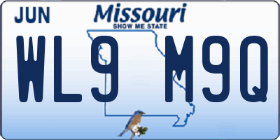 MO license plate WL9M9Q