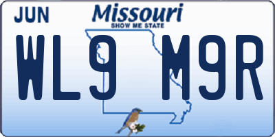 MO license plate WL9M9R