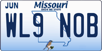 MO license plate WL9N0B