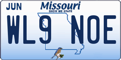 MO license plate WL9N0E