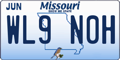 MO license plate WL9N0H