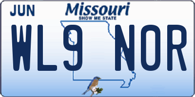 MO license plate WL9N0R