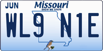 MO license plate WL9N1E