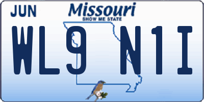 MO license plate WL9N1I