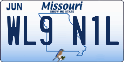 MO license plate WL9N1L
