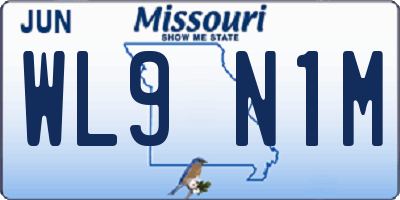 MO license plate WL9N1M