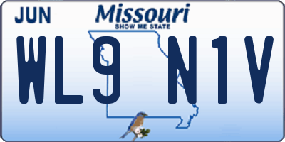 MO license plate WL9N1V