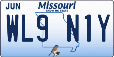 MO license plate WL9N1Y