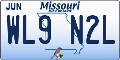 MO license plate WL9N2L