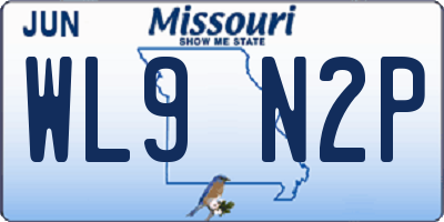 MO license plate WL9N2P