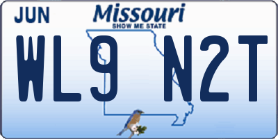 MO license plate WL9N2T