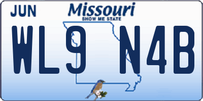 MO license plate WL9N4B