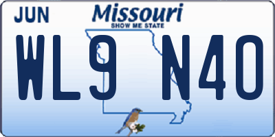 MO license plate WL9N4O