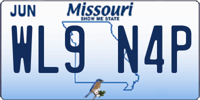 MO license plate WL9N4P