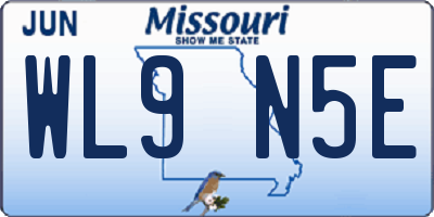MO license plate WL9N5E