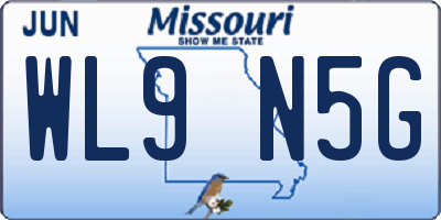MO license plate WL9N5G