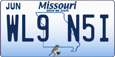 MO license plate WL9N5I