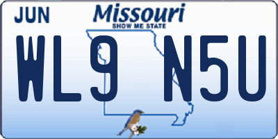 MO license plate WL9N5U