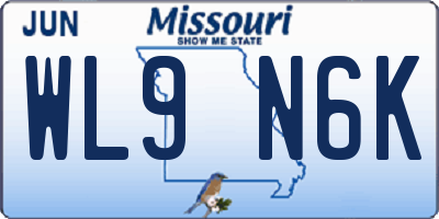 MO license plate WL9N6K