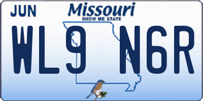 MO license plate WL9N6R