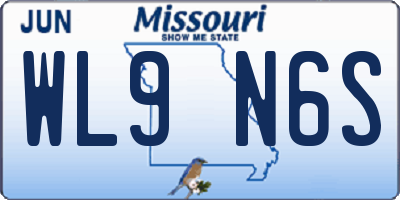 MO license plate WL9N6S