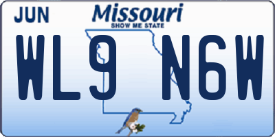 MO license plate WL9N6W