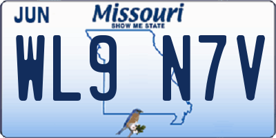 MO license plate WL9N7V